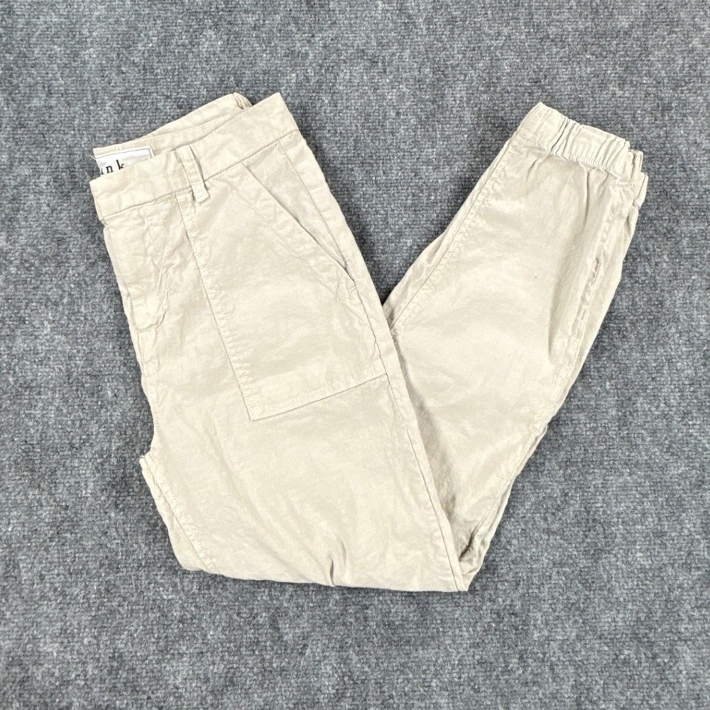 Frank & Eileen Jameson Cement Italian Cotton Linen Chino Joggers Size 2 NWT